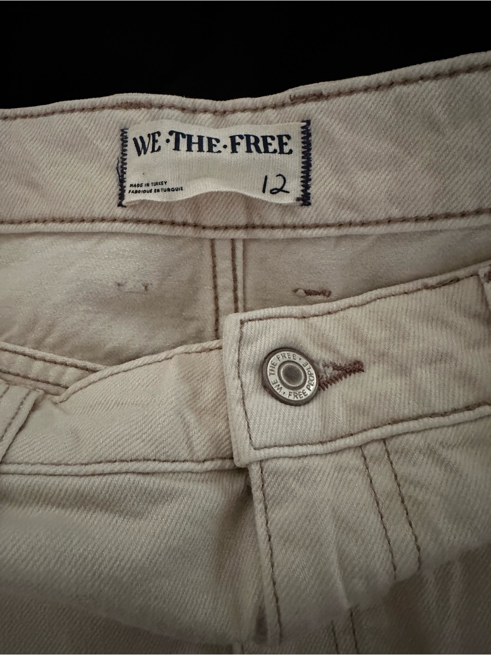 FREE PEOPLE WE THE FREE Come As You Are Denim Maxi Skirt Ivory Cream - Picture 5 of 5